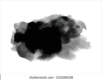 art abstract black ink paint stroke background vector