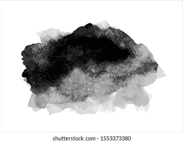 art abstract black ink paint stroke background vector