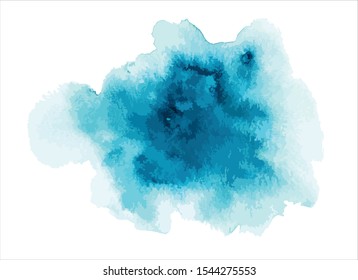 art abstract blue watercolor paint stroke background vector