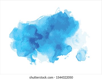 art abstract blue watercolor paint stroke background vector