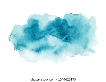 art abstract blue watercolor paint stroke background vector