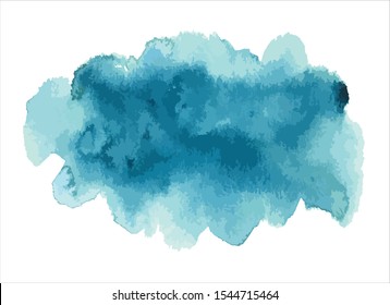 art abstract blue watercolor paint stroke background vector