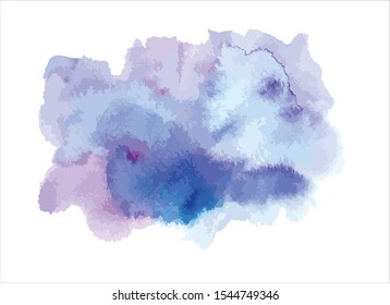 art abstract blue watercolor paint stroke background vector