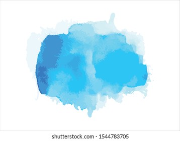 art abstract blue watercolor paint stroke background vector