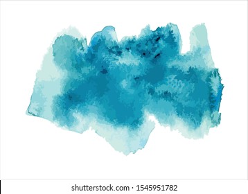 art abstract blue watercolor paint stroke background vector