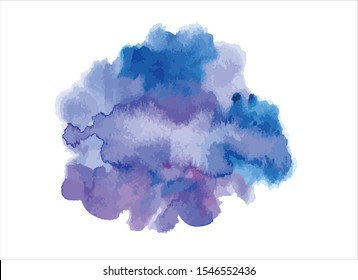 art abstract blue watercolor paint stroke background vector