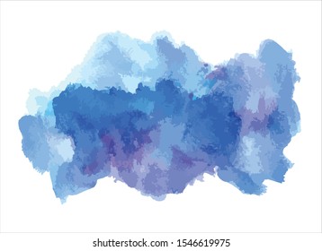 art abstract blue watercolor paint stroke background vector