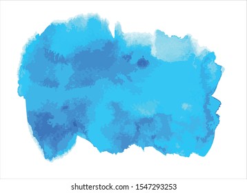 art abstract blue watercolor paint stroke background vector