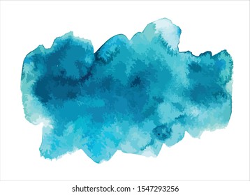 art abstract blue watercolor paint stroke background vector