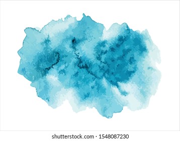 art abstract blue watercolor paint stroke background vector