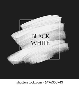 Art abstract brush paint texture stroke vector over black background. Perfect design for headline, logo and sale banner.	