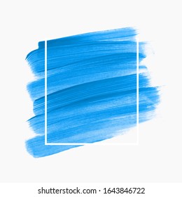 Vector de fondo del trazo de textura de pincel abstracto. Perfecto elemento de diseño acrílico. Pintura de marcador azul.