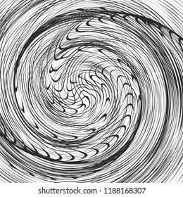 art abstract circle spiral lines circular shape monochrome halftone black and white geometric pattern swirl vector background