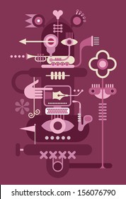 Art Abstract composition - fantastic figure. Vector illustration.