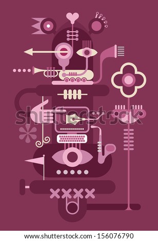 Art Abstract composition - fantastic figure. Vector illustration.