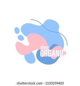 Art abstract composition. Hand drawing brush blue and pink.Vector illustration.