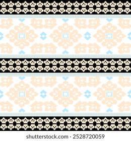 Arte Abstractas de Diseños de Crown Pixel Art. Costura tradicional de punto de cruz. Patrón étnico geométrico, bordado, textil, ornamental, tela, patrón de puntada de mano, costura cultural Pixel Art