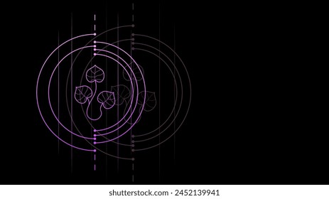 Art Abstract Dark Background WIth Gradient Plant Geometric Glow Vector Design Style