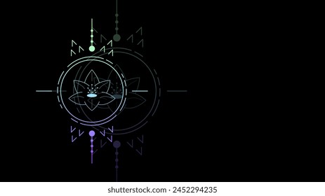 Art Abstract Dark Black Background WIth Gradient Plant Geometric Glow Wallpaper Vector Design Style