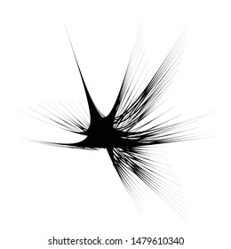 Art abstract explosion effect monochrome vector design element isolated on white 