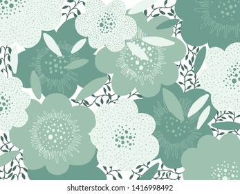 Art abstract flower background. Creative texture hand drawing design.Modern style trend. Vector illustration.