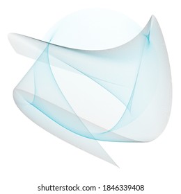 Elemento de diseño abstracto futurista, líneas curvas, vector, aislado en blanco