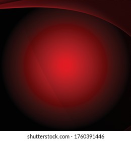 Art abstract futuristic technology vector background, deep red and black color wavy lines, for web and print