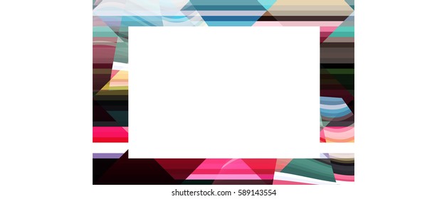art abstract geometric frame of pixels; Background in blue, pink, black Colors