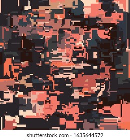 Resumen de arte Patrón geométrico con estilo de píxeles Mosaico de 8 bits 