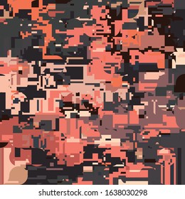 Art Abstract Geometric Pattern with Pixel Style 8 Bit Mosaic 