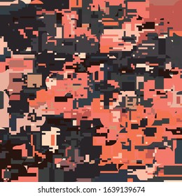 Art Abstract Geometric Pattern with Pixel Style 8 Bit Mosaic 