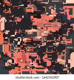 Art Abstract Geometric Pattern with Pixel Style 8 Bit Mosaic 
