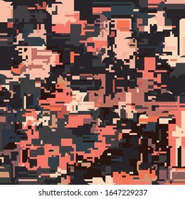 Art Abstract Geometric Pattern with Pixel Style 8 Bit Mosaic 