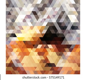 art abstract geometric pattern of pixels; Background in gray, black, orange colors