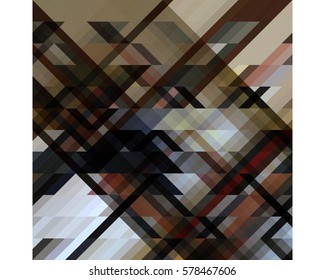 art abstract geometric pattern of pixels; Background in beige, brown, black colors