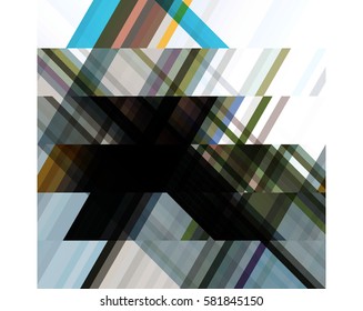 art abstract geometric pattern of pixels; Background in black, gray, brown, blue, green colors