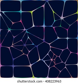 Art abstract geometrical  background with dark blue fill polygonal blocks and gradient web.  Vector illustration