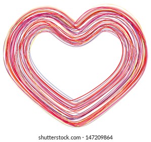 Art abstract heart line vector background