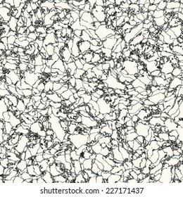 Art abstract irregular web marble print template in black and white. Seamless pattern. Vector.