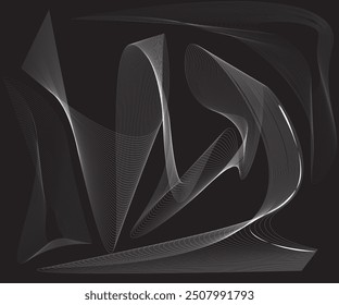  art abstract line black and white background .