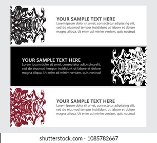 art abstract line pattern banner set