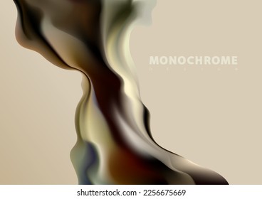 Art abstract liquid shape. Monochrome fluid design elements on light background.