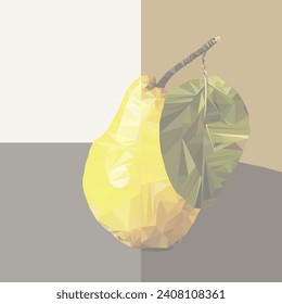 Art. Abstract low poly. Fruit low poly design. low poly vector stock.