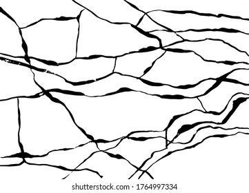 Kunsthandwerk aus abstraktem Marmor-Druckvorlage in Schwarz-Weiß. Vektorgrafik.