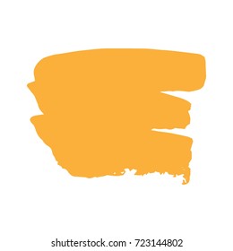 Art abstract orange brush paint texture design acrylic stroke over square frame vector illustration. Logo brush painted watercolor background. Perfect For Logo, Banner, Icon.