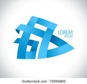 Art abstract origami style vector logo template