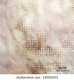 art abstract painted vector monochrome watercolor background with halftone in light brown, beige and white colors