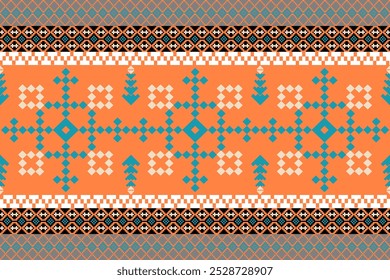 Art Abstract with Pixel Art Designs. Traditional Cross Stitch needlework. Geometric Ethnic Pattern, Embroidery, Textile Ornamental, Fabric, Hand Stitch Pattern, Cultural Stitching Pixel Art