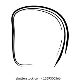 Art abstract round shape black monochrome design element isolated on white curved lines template sign symbol icon