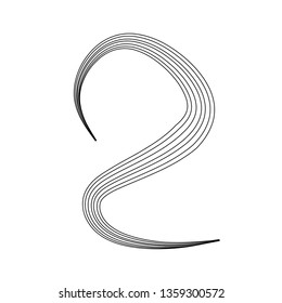 Art abstract round shape black monochrome design element isolated on white curved lines template sign symbol icon